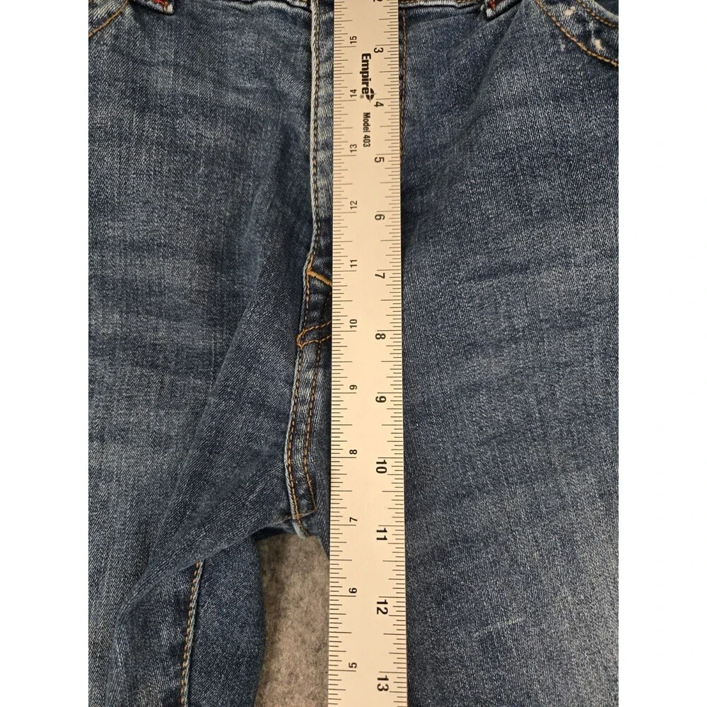 True Religion Mens Ricky Flap SN Straight Leg Jeans Blue Rinse 38x33 22673